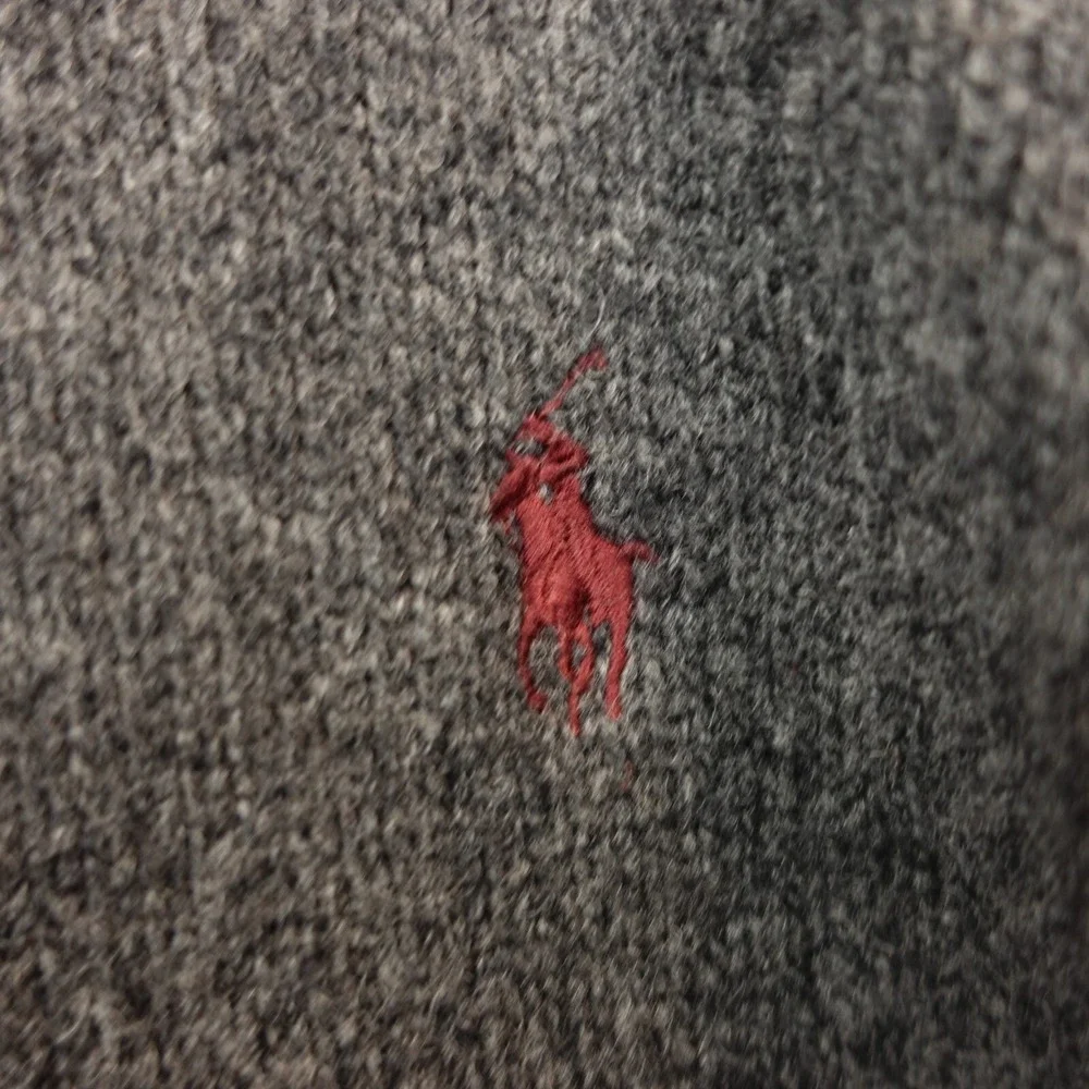 Vintage 90s POLO RALPH‎ LAUREN Sweater Mens L Heather High Neck Wool Quarter Zip